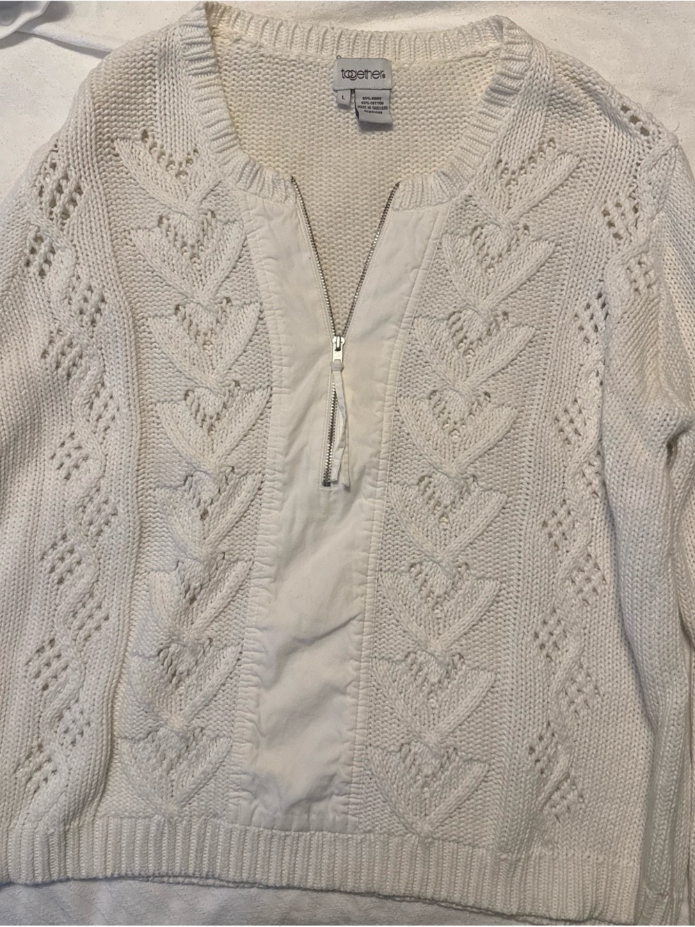 Cable-Knit Half-Zip Sweater